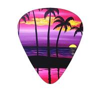 Guitar Picks,For Acoustic Guitar, Electric Guitar, Bass,Ukulele Three Size(12 Pack) Tropical Palm Tree Print