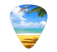 Guitar Picks,For Acoustic Guitar, Electric Guitar, Bass,Ukulele Three Size(12 Pack) Tropical Trees Summer Beach Print