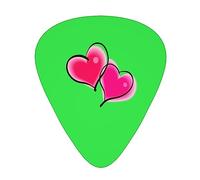 Guitar Picks,For Acoustic Guitar, Electric Guitar, Bass,Ukulele Three Size(12 Pack) Two Pink Hearts Print