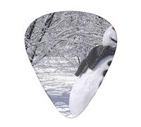 Guitar Picks,For Acoustic Guitar, Electric Guitar, Bass,Ukulele Three Size(12 Pack) White Tree And Snowmen Printed