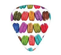 Guitar Picks For Electric Macaron Biscuit Flavored Pastries Print Guitar Plectrum Picks 0.46mm/0.71mm/0.96mm, 12 Pack