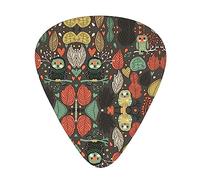 Guitar Picks Forest Animals Owl Printed Ukulele Bass Electric Acoustic Guitars Thin Medium Heavy 12 Pack(0.46/0.71/0.96 Mm)