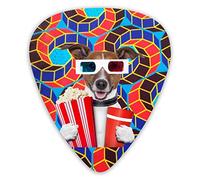 Guitar Picks Funny Dog with Popcorn 12 Pieces Ukulele Picks Including 0.46 mm 0.71 mm 0.96 mm