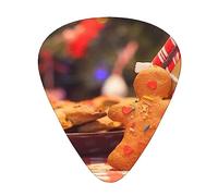 Guitar Picks Gingerbread Man Candy Print 12 Pack Thin Medium Heavy Guitar Plectrums Guitar Accessories For Bass, Guitars With Storage Box