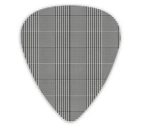 Guitar Picks Glen Plaid Black White Premium Picks Sampler 12 Packs - Variety Guitar Picks Plectrums