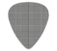 Guitar Picks Glen Plaid Black White Premium Picks Sampler Unique Guitar Gift (12 Count)