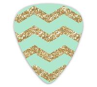 Guitar Picks Gold Bling Bling Stripes 12 Pieces Ukulele Picks Including 0.46 mm 0.71 mm 0.96 mm