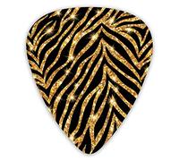 Guitar Picks Gold Zebra Animal Print Premium Picks Sampler Unique Guitar Gift (12 Count)