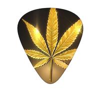 Guitar Picks Golden Cannabis Printed 12 Pack Guitar Picks For Electric Acoustic Bass Guitar Ukelele