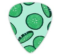 Guitar Picks Green Lemon Slices Ukulele Picks 12 Pieces Including 0.46 mm 0.71 mm 0.96 mm