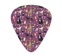 Guitar Picks,Greyhounds And Wine Dogs And Wine Bubbly For Acoustic Guitar, Electric Guitar, Bass,Ukulele Three Size(12 Pack)