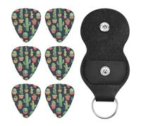 Guitar Picks Guitar Accessories Cute Cactus Seamless Illustration Guitar Capo for Acoustic Guitar Electric Guitar Bass Guitar with Storage Bag 6 Picks