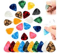 Guitar Picks Guitar Plectrums, 50 PCS Plectrums for Acoustic Guitars 0.46mm Thickness Lightweight Celluloid Picks, Mixed Colorful GuitarPlectrums for Ukulele Bass Electric, Acoustic Guitars (0.46mm)