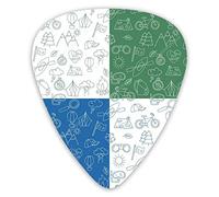 Guitar Picks Hand Drawn Doodle Ecotourism Premium Guitar Picks 12 Pieces Ukulele Picks Including 0.46 mm 0.71 mm 0.96 mm