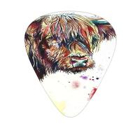 Guitar Picks,Highland Cow For Acoustic Guitar, Electric Guitar, Bass,Ukulele Three Size(12 Pack)