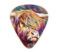 Guitar Picks,Highland Cow Printed For Acoustic Guitar, Electric Guitar, Bass,Ukulele Three Size(12 Pack)