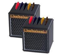 Guitar Picks Holder, 2 Pack 3D Printed Speaker Plectrum Storage Box, Portable Multi-Functional Paddle Holder, Simulated Speaker Desktop Ornament for Musical Instruments Bass Christmas Birthday Dad