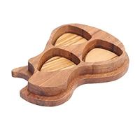 Guitar Picks Holder Case Box Set, Wooden Collector Engraved Guitar Pick Box Mini Shaped Pick Holder for Guitars Bass Ukulele (Large guitar pick set