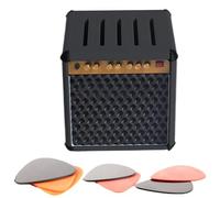 Guitar Picks Holder - Guitar Picks Display Stand 6x4x2 Inches Portable Large Capacity 3D Printed Box | Musician Accessory for Bassists, Birthday Gift, Dad, Husband, Small, Black, Se référer à la
