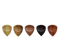 Guitar Picks Holder Handmade Hearted Shape Picks Wooden Acoustic Guitar PickPlectrum Wood Guitar Pick Box(5PCS PICKS)