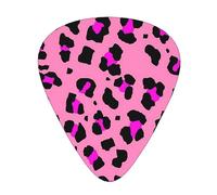 Guitar Picks,Hot Pink Cheetah Print For Acoustic Guitar, Electric Guitar, Bass,Ukulele Three Size(12 Pack)