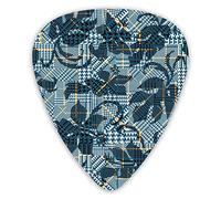 Guitar Picks Hounds Tooth Plaid Hibiscus Flower Premium Picks Sampler Unique Guitar Gift (12 Count)