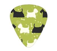 Guitar Picks,Hund Silhouette Scottie Westie Tier For Acoustic Guitar, Electric Guitar, Bass,Ukulele Three Size(12 Pack)