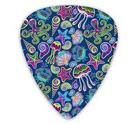 Guitar Picks Jellyfish Shells Starfish Premium Bass Picks For Electric Guitar And Bass Guitars With Three Sizes (12 Pack)