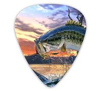 Guitar Picks Largemouth Bass Fishing Premium Bass Picks For Electric Guitar And Bass Guitars With Three Sizes (12 Pack)