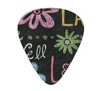 Guitar Picks Live Love Chalkboard Print 12 Pack Thin Medium Heavy Guitar Plectrums Guitar Accessories For Bass, Guitars With Storage Box