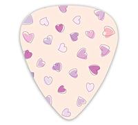 Guitar Picks Love Heart Pattern Cute 12 Pieces Ukulele Picks Including 0.46 mm 0.71 mm 0.96 mm