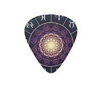 Guitar Picks Magic Circle Zodiacs Dark Psychedelic Green Guitar Pick for Electric Bass Guitar Acoustic Guitar Lovers Gift 12 Pack with Box