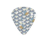 Guitar Picks Mermaid Scales Ginkgo biloba Wave White Guitar Pick for Electric Bass Guitar Acoustic Guitar Lovers Gift 12 Pack with Box