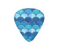 Guitar Picks Mermaid Scales Ocean Gradient Blue Guitar Pick for Electric Bass Guitar Acoustic Guitar Lovers Gift 12 Pack with Box