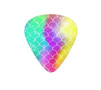 Guitar Picks Mermaid Scales Rainbow Colorful Guitar Pick for Electric Bass Guitar Acoustic Guitar Lovers Gift 12 Pack with Box