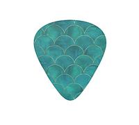 Guitar Picks Mermaid Scales Watercolor Green Guitar Pick for Electric Bass Guitar Acoustic Guitar Lovers Gift 12 Pack with Box