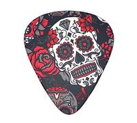 Guitar Picks Mexican day dead rose sugar skull Picks Medium 12 Pack with Box Special Guitar Plectrums Gift Set for Guitarist
