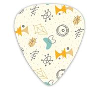 Guitar Picks Mid Twentieth Century Modern Seamless Pattern 1950s Retro Style Premium Picks Sampler Unique Guitar Gift (12 Count)