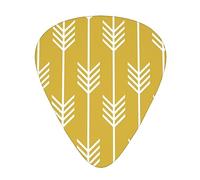 Guitar Picks,Modern Arrow Fletching Pattern Mustard Yellow For Acoustic Guitar, Electric Guitar, Bass,Ukulele Three Size(12 Pack)