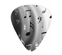 Guitar Picks Music Notes Print Ukulele Bass Electric Acoustic Guitars Thin Medium Heavy 12 Pack(0.46/0.71/0.96 Mm)