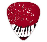 Guitar Picks Musicals With Musical Notes On Piano Keys Keyboard Premium Picks Sampler Unique Guitar Gift (12 Count)