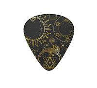 Guitar Picks Mystic alchemical Signs Ouroboros Gold Black Guitar Pick for Electric Bass Guitar Acoustic Guitar Lovers Gift 12 Pack with Box
