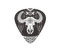 Guitar Picks Mystic Geometry Cow Skull Native Black Guitar Pick for Electric Bass Guitar Acoustic Guitar Lovers Gift 12 Pack with Box