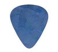 Guitar Picks,Navy Blue Color Curve Line Wall For Acoustic Guitar, Electric Guitar, Bass,Ukulele Three Size(12 Pack)