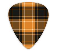 Guitar Picks Orange Black Tartan Premium Picks Sampler Unique Guitar Gift (12 Count)