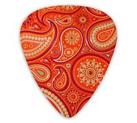 Guitar Picks Orange Circle Pattern 12 Pieces Ukulele Picks Including 0.46 mm 0.71 mm 0.96 mm
