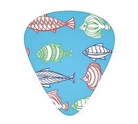 Guitar Picks Ornamental Fish Print 12 Pack Thin Medium Heavy Guitar Plectrums Guitar Accessories For Bass, Guitars With Storage Box