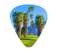 Guitar Picks Palm Tree Golf Course Printed Ukulele Bass Electric Acoustic Guitars Thin Medium Heavy 12 Pack(0.46/0.71/0.96 Mm)