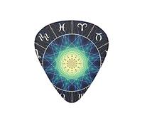 Guitar Picks Pentagram Magic Circle Zodiacs Sign Black Guitar Pick for Electric Bass Guitar Acoustic Guitar Lovers Gift 12 Pack with Box