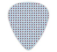 Guitar Picks Picks 12 Pack with Thin Box,A Pattern With Hearts On Pastel Colored Rhombus Bohemian Composition,Special Guitar Plectrums Gift Set for Guitarist